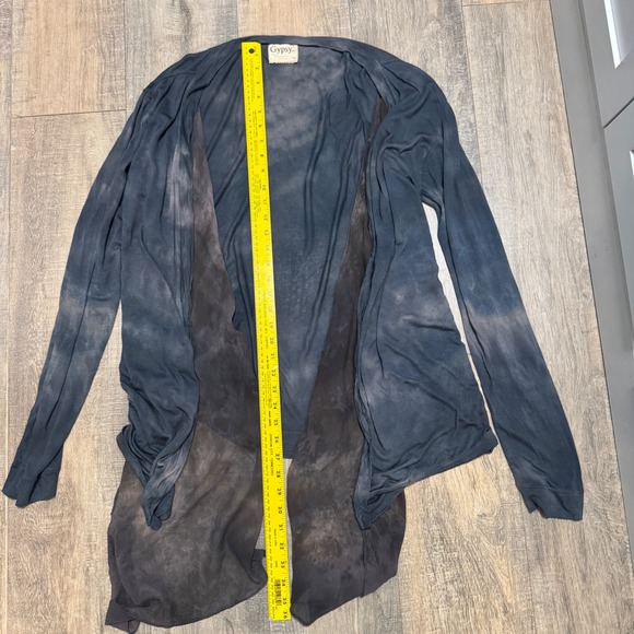 Gypsy 05 Tie Dye Modal Silk Open Front Cardigan Duster M Made in USA - Picture 6 of 7